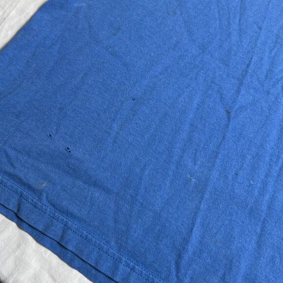 Vintage Quiksilver Surf Big Logo Size large Cotton T-shirt Blue - Picture 6 of 7